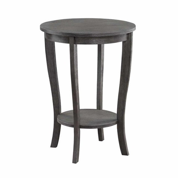 Convenience Concepts American Heritage Round End Table in Gray Wood Finish