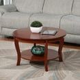 thumbnail image 1 of Convenience Concepts American Heritage Round MDF Coffee Table with Shelf, Mahogany, 1 of 5