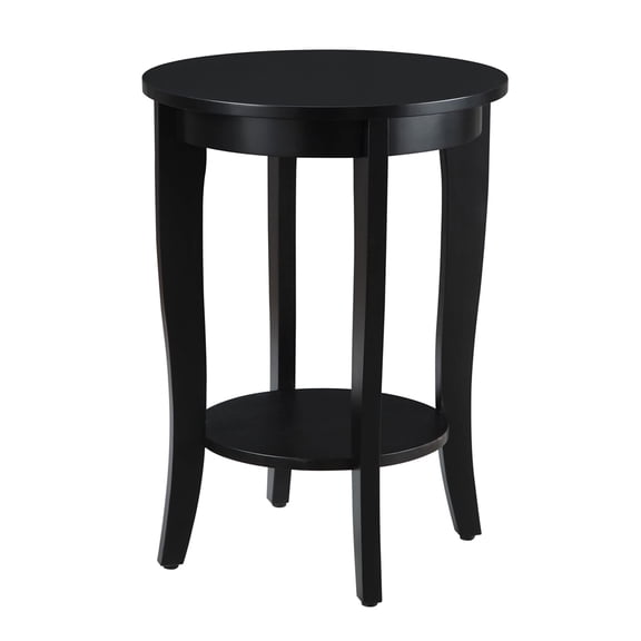 Convenience Concepts American Heritage Round Table in Black Wood Finish
