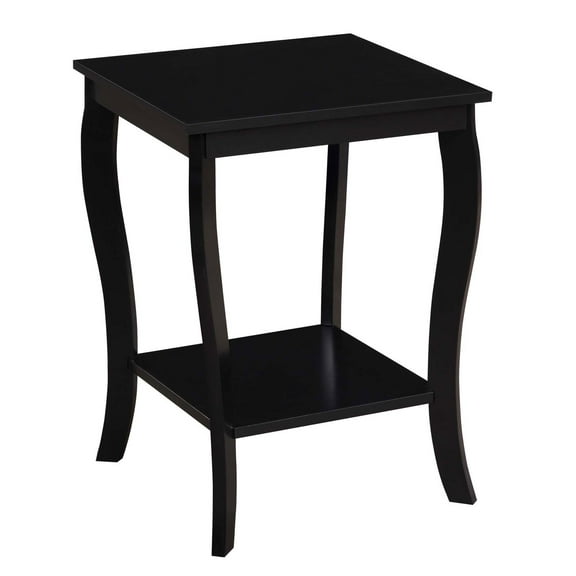Convenience Concepts American Heritage Square End Table in Black Wood Finish