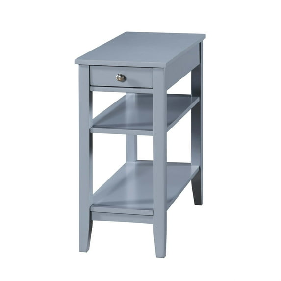 Convenience Concepts American Heritage Three Tier End Table With Drawer, Gray ( Pack of 2 )