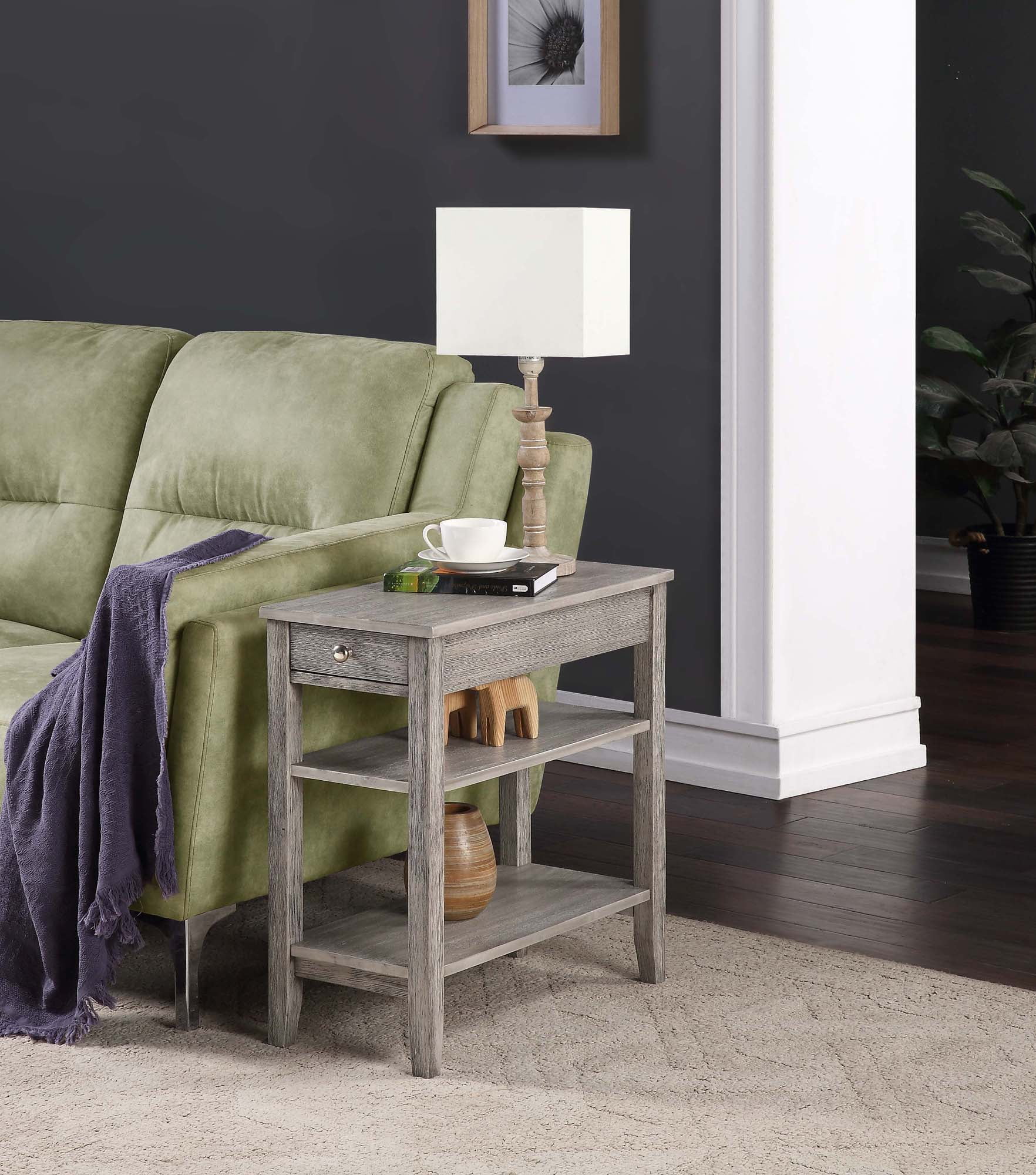Convenience concepts american heritage three cheap tier end table with drawer