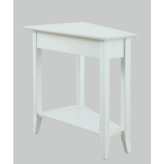 Convenience Concepts American Heritage Wedge End Table with Shelf, White