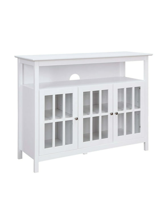 Convenience Concepts Big Sur Deluxe 55 inch TV Stand with Storage Cabinets and Shelf, White