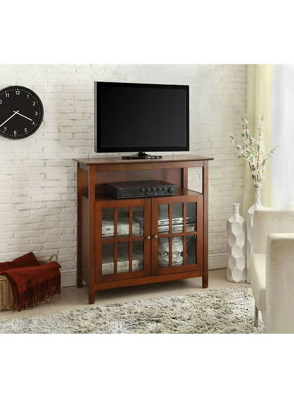 Convenience Concepts Big Sur Highboy TV Stand with Storage Cabinets for TVs up to 40 Inches, Cherry
