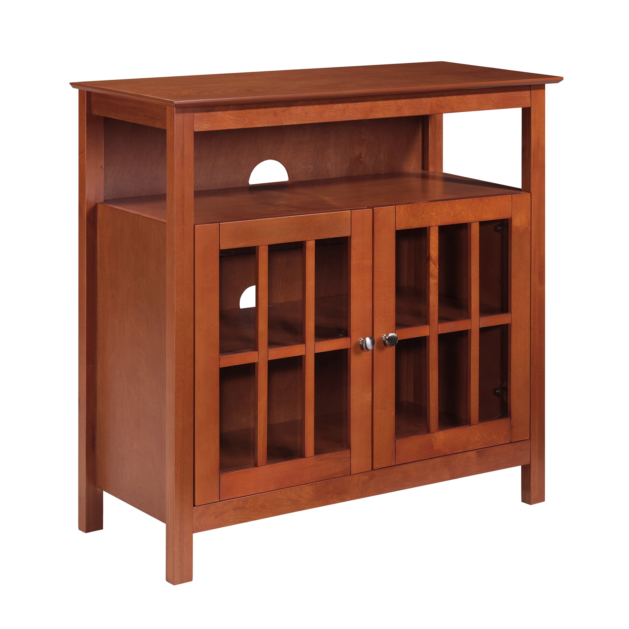 Convenience Concepts Big Sur Highboy TV Stand with Storage Cabinets for TVs up to 40 Inches, Cherry