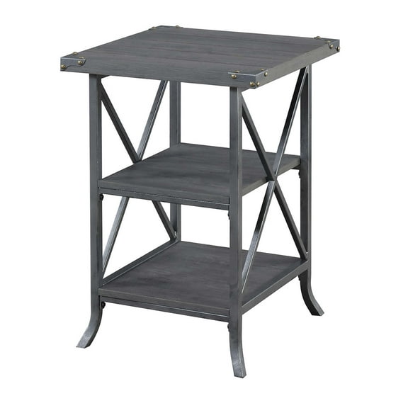 Convenience Concepts Brookline End Table, Charcoal Gray/Slate Gray Frame