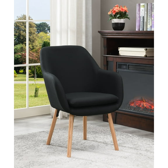Convenience Concepts Charlotte Accent Chair, Black Linen
