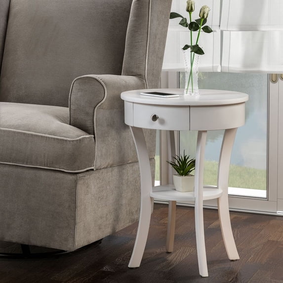 Convenience Concepts Classic Accents Schaffer 1 Drawer End Table with Shelf, White