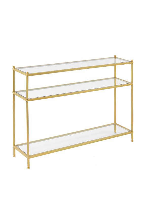 Contemporary Gold Metal Royal Crest Console Table