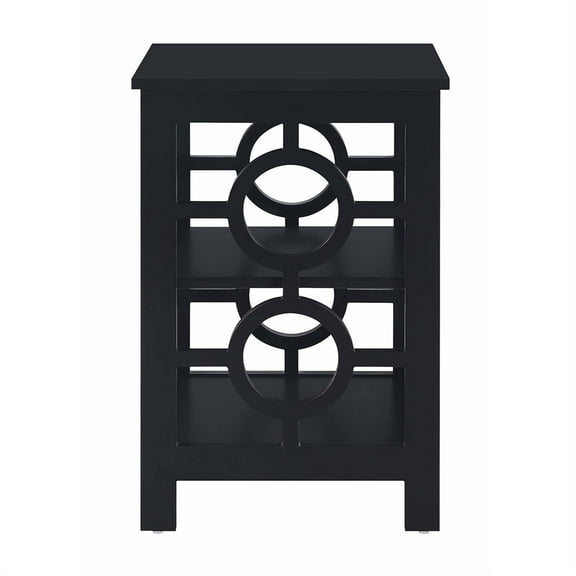 Convenience Concepts Contemporary Ring End Table in Black Wood Finish