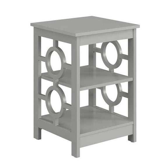 Convenience Concepts Contemporary Ring End Table in Gray Wood Finish