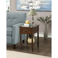 thumbnail image 1 of Convenience Concepts Country Oxford 1 Drawer End Table with Charging Station and Shelf, Espresso, 1 of 8