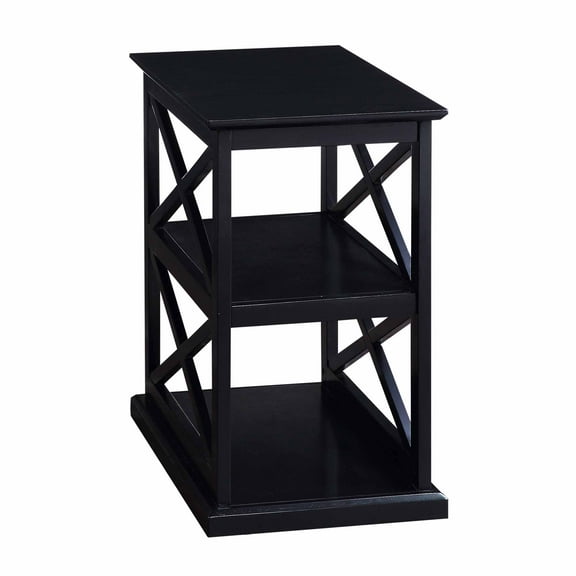 Convenience Concepts Coventry Chairside End Table with Shelves, Black