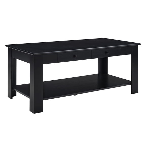 Convenience Concepts Designs2Go 2 Drawer Baja Coffee Table with Shelf, Black