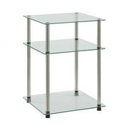 Convenience Concepts Designs2Go 24"x16.50" Classic Glass 3 Tier End Table, Glass