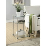 Convenience Concepts Designs2Go 24"x16.50" Classic Glass 3 Tier End Table, Glass