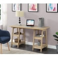 thumbnail image 1 of Convenience Concepts Designs2Go 29.25" Double Trestle Desk with Shelves, Weathered White, All Ages, 1 of 6