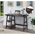 thumbnail image 1 of Convenience Concepts Designs2Go 29.25" Trestle Desk w Charging Station & Shelves, Espresso, All Ages, 1 of 8