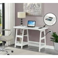 thumbnail image 1 of Convenience Concepts Designs2Go 29.25" Trestle Desk with Charging Station & Shelves, White, All Ages, 1 of 7