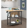 thumbnail image 1 of Convenience Concepts Designs2Go 3 Tier Butcher Block Kitchen Prep Island with Drawer, Wirebrush Dark Gray/Butcher Block, 1 of 8