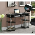 thumbnail image 1 of Convenience Concepts Designs2Go 30" Tall No Tools Student Desk with Charging Station and Shelves, Black, 1 of 7
