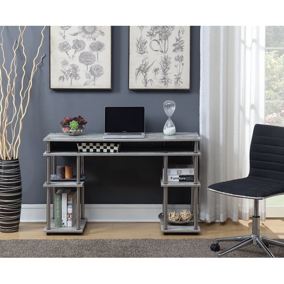 Convenience Concepts Designs2Go 30" Tall No Tools Student Desk with Shelves, Faux Birch