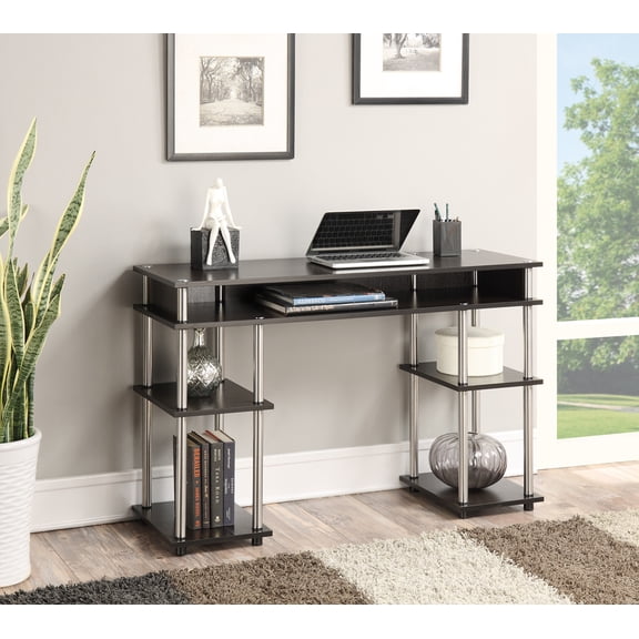 Convenience Concepts Designs2Go 30 inches Tall No Tools Student Desk with Shelves, Espresso