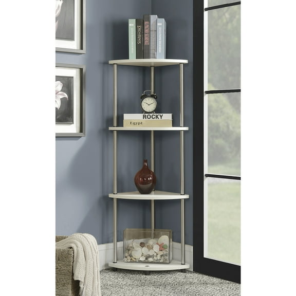 Convenience Concepts Designs2Go 4 Tier Corner Shelf, White