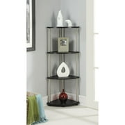 Convenience Concepts Designs2Go 4-Tier Corner Shelf in Black Wood Finish
