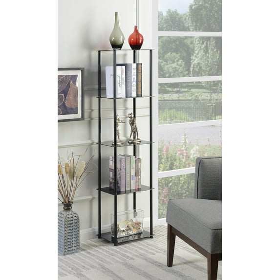 Convenience Concepts Designs2Go 5 Tier Glass Tower, Black