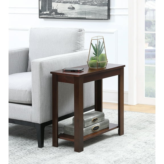 Convenience Concepts Designs2Go Baja Chairside End Table with Shelf, Espresso