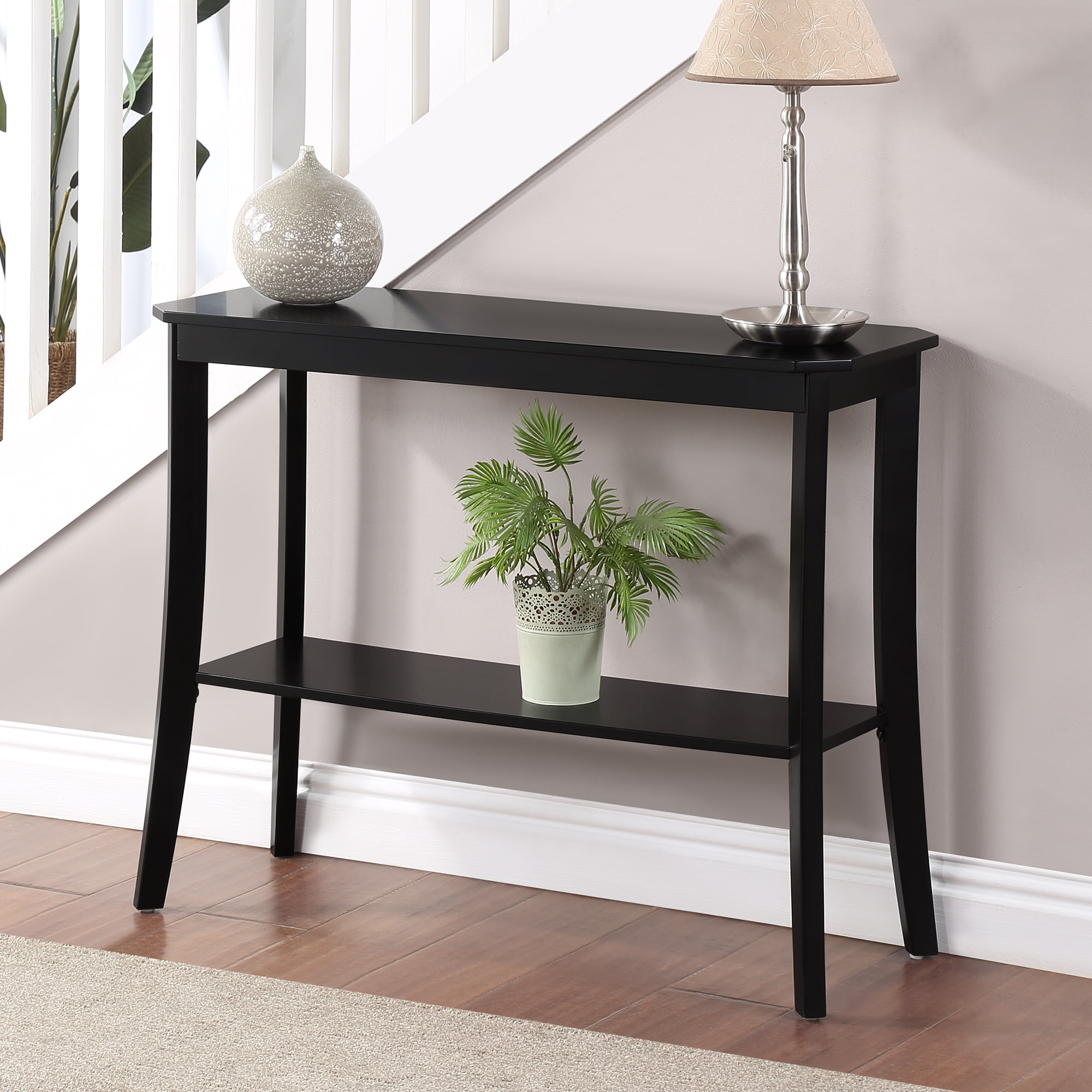 Convenience Concepts Designs2Go Baja Console Table with Shelf, Black