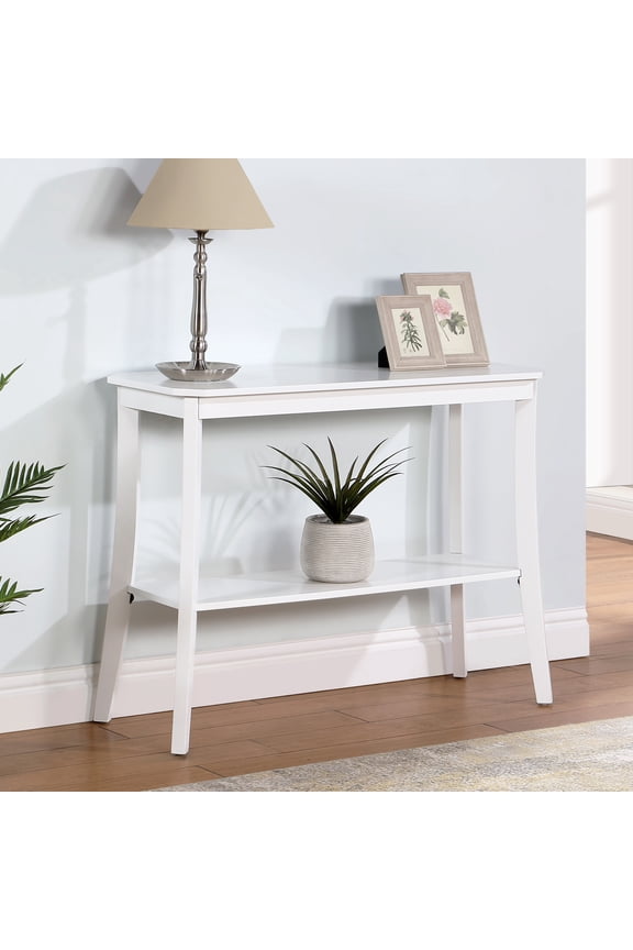 Designs2Go Baja Console Table with Shelf, White