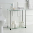 thumbnail image 1 of Convenience Concepts Designs2Go Classic Glass 2 Tier Chairside End Table, Glass/Chrome, 1 of 4