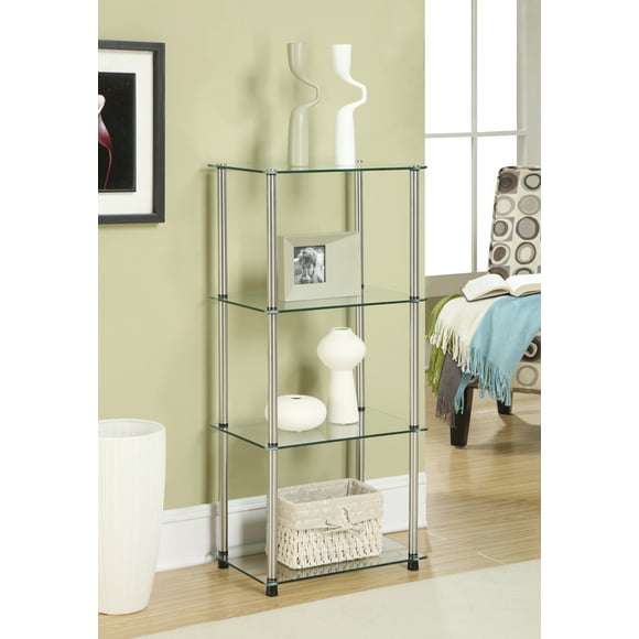 Convenience Concepts Designs2Go Classic Glass 4 Tier Tower, Multiple Finishes