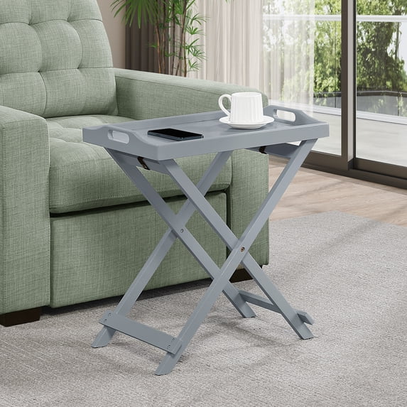 Convenience Concepts Designs2Go Folding Tray Table, Gray