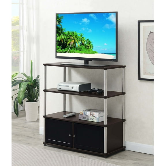 Convenience ConceptsDesigns2Go Highboy TV Stand with Storage Cabinets and Shelves for TVs up to 40 Inches, Espresso