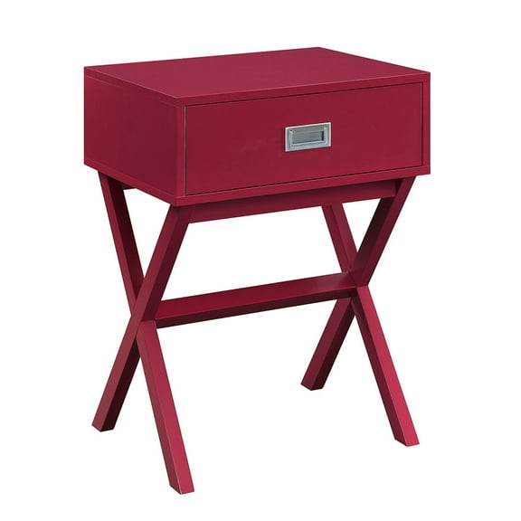Convenience Concepts Designs2Go Landon 1 Drawer End Table, Cranberry Red