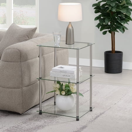 Convenience Concepts Designs2Go Classic Glass Tall 3 Tier End Table, Clear Glass price history and forecast - Convenience Concepts R2-210