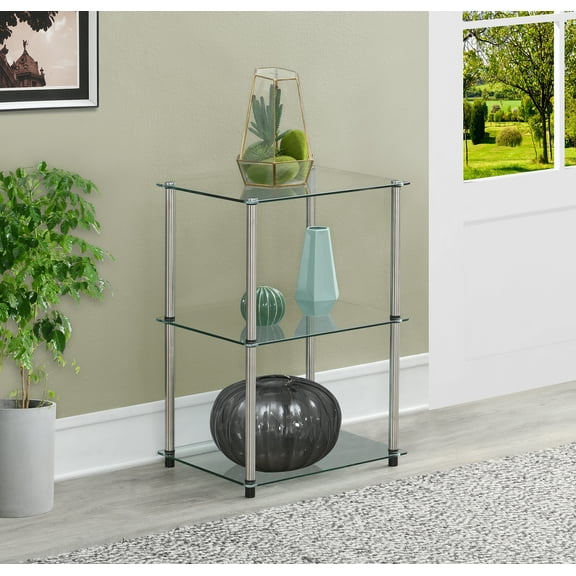 Convenience Concepts Designs2Go No Tools 3 Tier Lamp / End Table, Multiple Colors