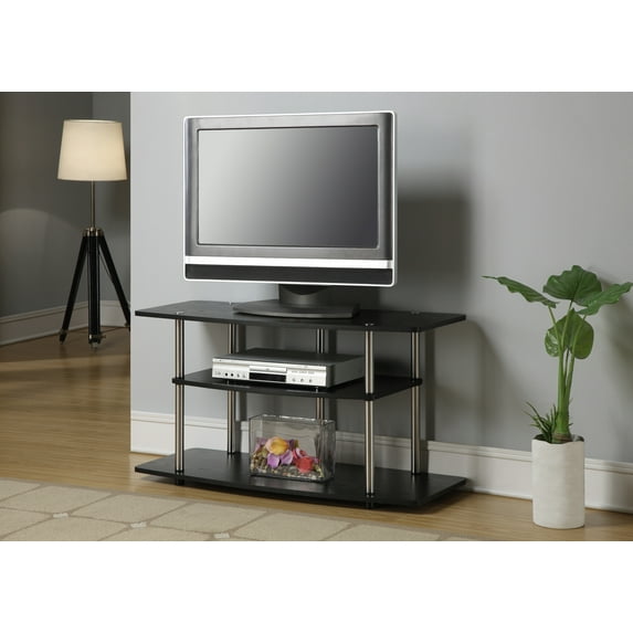 Convenience Concepts Designs2Go No Tools 3 Tier Wide TV Stand for TVs up to 46", Black