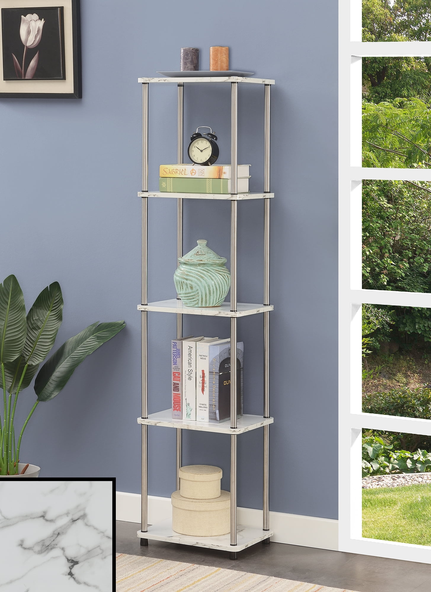 Convenience Concepts Designs2Go No Tools 5 Tier Tower, White
