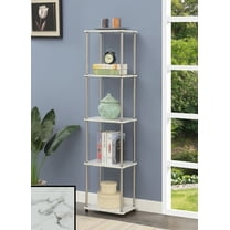 Convenience Concepts Designs2Go No Tools 5 Tier Tower, White Faux Marble/Chrome