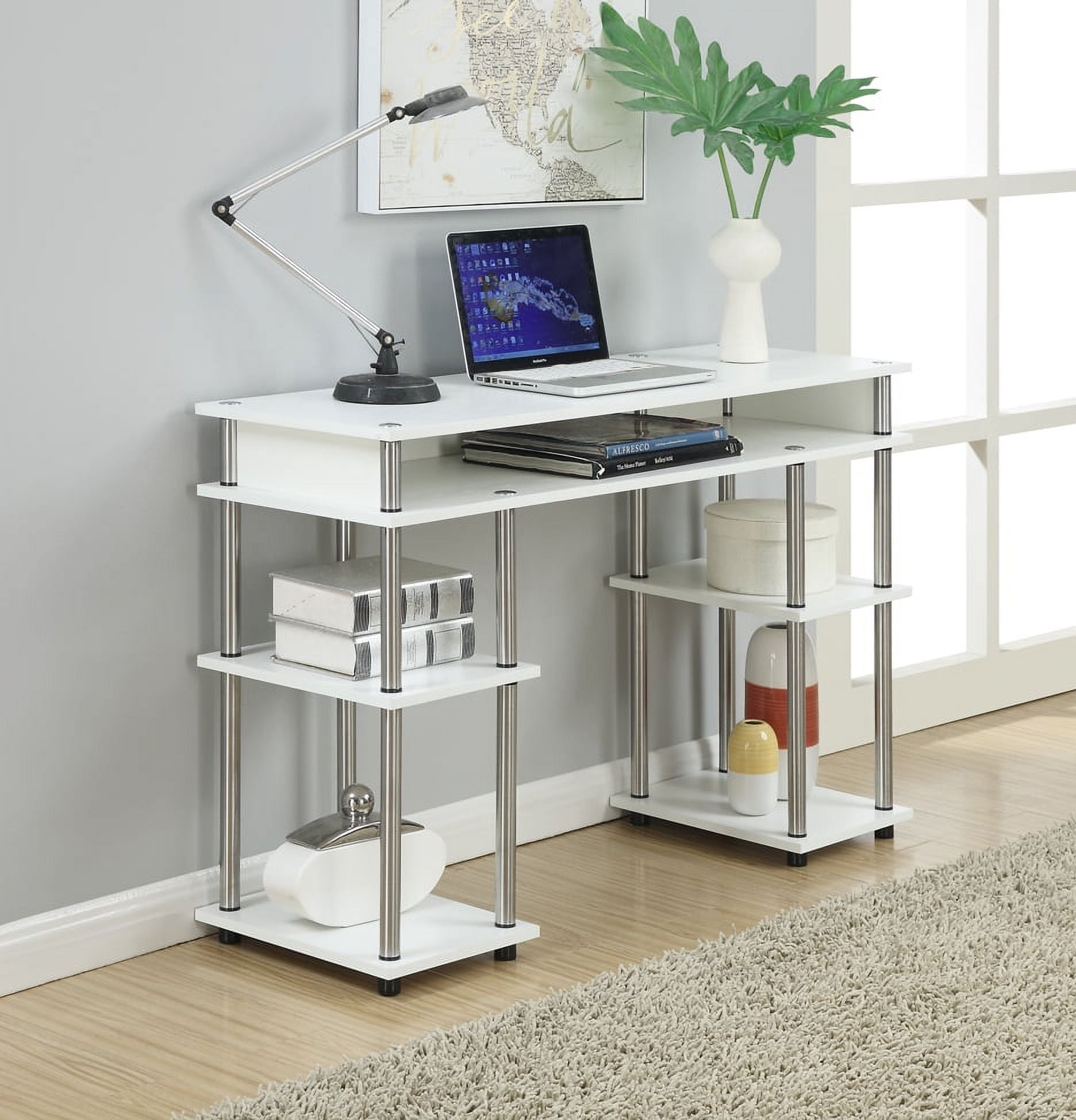 Designs2Go No Tools Student Desk, White Marble in 2023