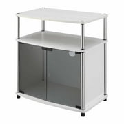 Convenience Concepts Designs2Go TV Stand with Black Glass Storage Cabinet and Shelf for TVs up to 26 Inches