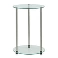 thumbnail image 1 of Convenience Concepts Designs2Go Round End Table with Clear Glass Shelves, 1 of 6