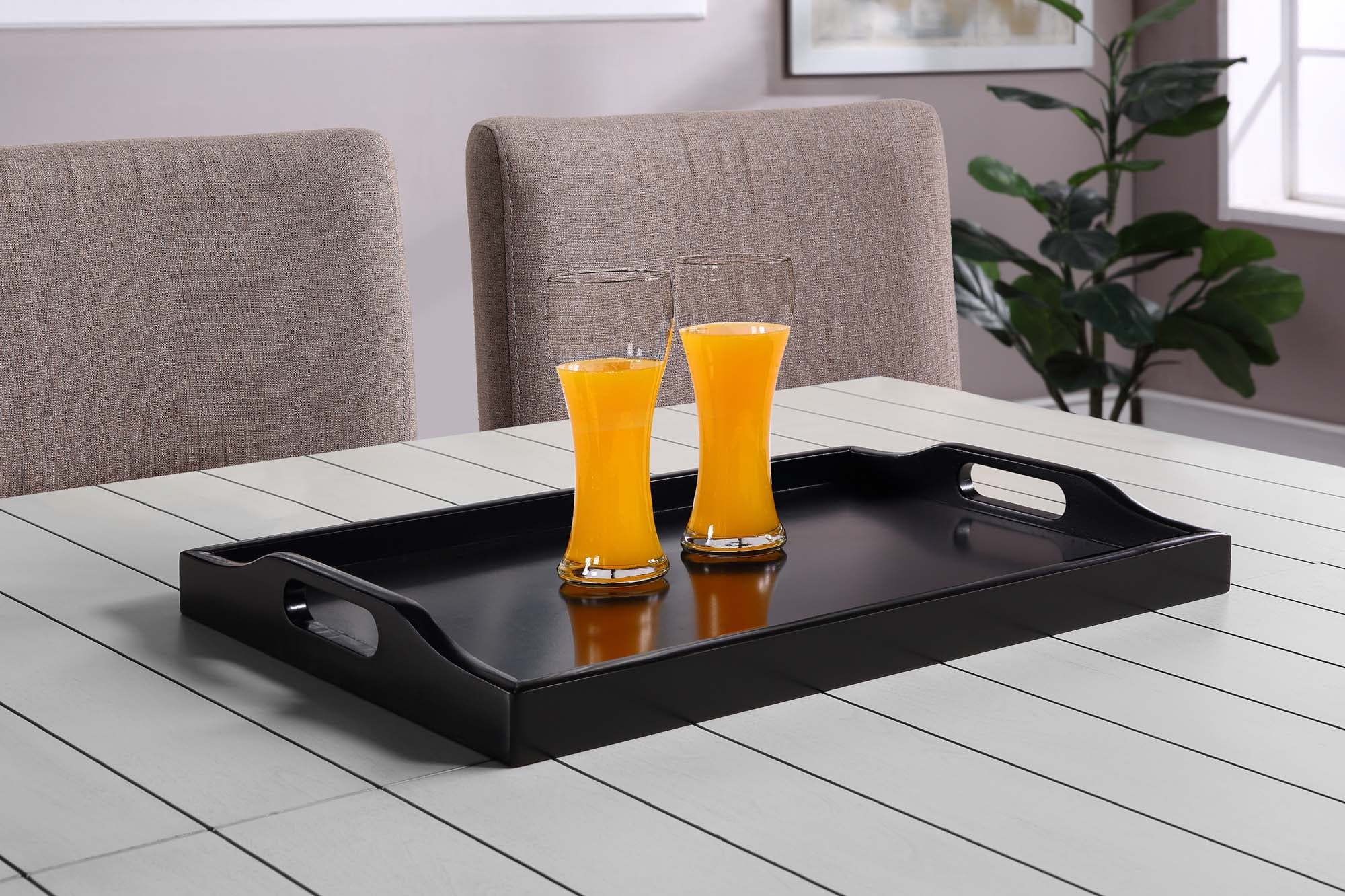 Convenience Concepts Designs2Go Serving Tray in Black Wood Finish