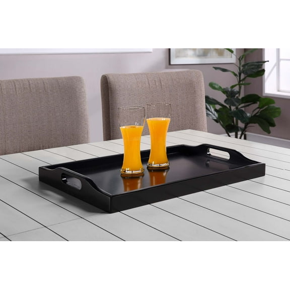 Convenience Concepts Designs2Go Serving Tray in Black Wood Finish