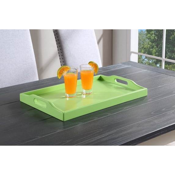 Convenience Concepts Designs2Go Serving Tray in Neon Green Wood Finish